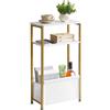 Aibiju 3 Ripiani Tavolino Stretto, Tavolo da Comodino per Spazio Piccolo, 40x20x66cm, Piccolo Comodino per Camera da Letto, Soggiorno, Bianco YD-ST002J