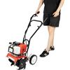 chennnls Motozappa a benzina da 52 cc, mini coltivatore da 1,9 KW, diserbante con 4 coltelli in acciaio al manganese, fresa da giardino per coltivatore, campo e giardino