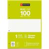 Miquelrius - 100 fogli quadrettati 5 mm, Rigatura a quadretti, Blocchi di fogli A4 di ricambio, Ricarica perforata 4 fori, Verde