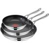 TEFAL Jamie Oliver Cook Smart - Set di padelle da 20/24/28 cm, E310S3, in titanio sicuro, 2 rivestimenti antiaderenti, termo-segnale, tecnologia a induzione integrale termofusione, manico ergonomico