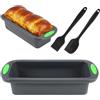 Rairsky Stampo Plumcake Silicone, 28x10x6.5cm Stampo Per Plumcake con Pennello e Spatola, Teglia Plumcake Antiaderente, Stampo In Silicone Per Pane per Fare il Pane e il Plumcake, per Forno e Microonde