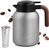 Focenat Caraffa termica 1.5 litri in Acciaio Inox 316, Thermos Caffe, Si mantiene caldo per 24 ore, Caraffa Termica per Caffè, Teiera Termica con Colino da Tè, per bollitori teiere
