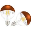 Vanpus Lampadina LED Vintage Edison E27-6W 2700K Warm White CRI>90, Marrone Cioccolato Mezzo Cromato, Regolazione Senza Scintillio, Ø80mm per Ambienti Accoglienti (Confezione da 2)