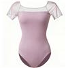 ROYAL SMEELA Body da Danza Classica per Donna Adulta con Maniche Corte in Tessuto Rete e Nylon body balletto