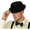 CaySep Cappello in lana pura con tesa arrotolata stile anni 1920 - Fedora a pork pie - Cappello da chiesa a tesa corta e schiacciabile per uomo e donna, Taglia unica