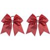 JIHUOO 2 grandi fiocchi per capelli glitterati cheerleader, elastici per capelli con paillettes scintillanti, elastici per capelli da cheerleader, accessori per capelli sportivi, colore rosso