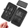 MisFun 12 Pezzi Set Manicure, Kit Pedicure Set Manicure Professionale, in Acciaio Inox Sets di Manicures per Unghie, Sets di Bellezza Portatile, Include Nero Custodia da Viaggio, per Viaggi