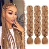 FESHFEN Treccia Africane Extension - 3 Pezzi Hellbraun Treccine Finta Capelli Kanekalon Sintetici Braiding Jumbo Extensions per Box Crochet Twist, 60 cm