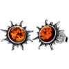 SilverAmber Jewellery UK - Orecchini rettangolari in argento sterling 925 e ambra baltica naturale, 8549