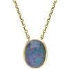 Ivy Gems Catenina in oro giallo 9 kt, con pendente cabochon con opale ovale e tripletta, lunghezza 46 cm, Gemma, Opale