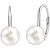 SILVEGO Orecchini con Perla Swarovski Argento Sterling 925