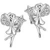 CLEVER SCHMUCK Orecchini a forma di fata, per ragazze, in argento Sterling 925, 10 mm, con zirconi, colore: crema