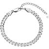 FindChic Bracciale Uomo in argento sterling 925, larghezza 3 mm/5 mm, con confezione regalo per uomo e donna, 21 cm