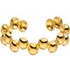 Purelei® Terra Anello - Anello a sfera regolabile in acciaio inossidabile - Placcato in oro 18K/Argento/Oro rosa - Design organico - Taglia 50-60, Anpassbar, Acciaio inossidabile, Nessuna pietra