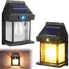 SKIKHN Lampada da Parete al Tungsteno,2 pcs Applique da Parete Esterno LED con Movimento del Sensore Solare,IP65 Lampade Muro Impermeabile Luce Calda,Lampada da Parete Solare per Terrazzo,Giardino