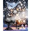 MOSSNDAR Proiettore Natale Esterno,LED ad Alta Luminosità Proiettore Fiocchi di Neve Esterno,Luci Natale Esterno Impermeabile IP65 con Telecomando,Luci Natale Interno,Natale Decorazioni Casa