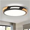 Vikaey Plafoniera LED Soffitto Legno, Moderna Plafoniera led soffitto Nero,30 CM plafoniere da soffitto In Per Soggiorno Camera Da Cucina Letto Corridoio Bagno Soggiorno Balcone Studio(4000K 24W)