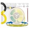 FCOB COB LED Striscia LED Flessibile Ad Alta Densità Bianco Caldo 2700K 480LEDs/M 5M DC24V 8mm Nero PCB Dimmerabile IP30 per la Decorazione Interna (Non Include Alimentazione Controllore)