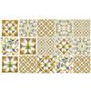 Ulticool Adesivo Impermeabile per Piastrelle - Ornamento Floreale Verde Folkloristico - 15 x 15 cm - Confezione da 15 Adesivi per Piastrelle Autoadesivi Realizzati in Pellicola - Resistente per Pareti