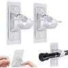 CIYIN 2 Pezzi Ganci per Tende Senza Bucare, Staffa Autoadesiva per Asta Tende con Viti, Supporto per Bastone Tenda, Ganci Adesivi per Tende, per Soggiorno, Bagno, Camera da Letto (Trasparente)