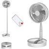 UN UNITEDTIME Ventilatore da tavolo e da tavolo, ventilatore portatile da viaggio, alimentato a batteria o USB, regolabile in altezza, ventilatore pieghevole con telecomando e timer, 4 impostazioni di