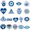 CRASPIRE Toppe Ricamate A Tema Evil Eye Adesive Blu Mano di Hamsa Cuore Amore Luna Termoadesive e Cucite Toppe Ricamate per Riparazioni 18 Pezzo Decorativo Fai da Te per Abbigliamento Giacca Jeans