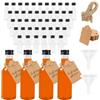 Spetsbst 48 mini biberon per liquore, 25 ml, piccole bottiglie da riempire, in plastica, vuote, riutilizzabili, bottiglie da riempire con coperchio e imbuto