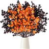 UXORSN 10 Fasci Fiori Finti Halloween Gipsofila Fiori Artificiali Fiori Secchi Addobbi Finte Fiori Decorativi per Decorazioni Halloween Casa Giardino Feste Vasi (Nero e Arancione)