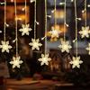 XiXiRan Tende Natalizie, Luci Natalizie per Tende, USBTenda Luci Natale Interno con 8 Modalità e Telecomando per Addobbi Natalizie, Finestre, Balcone (fiocco di neve)