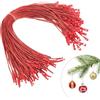 QIZHIQIAMY Cordino per Ornamenti Natalizi, 100 PCS Cordino Natalizio, Gancio per Palline di Natale, Ciondolo in Corda per Appendini Ornamento di Natale, Ganci per Decorazioni Albero di Natales