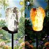 YZYOE Solare alimentato bianco angeli luci, giardino decorativo resina lampada di terra carina, tramonto senza fili all'alba luci a LED impermeabile.