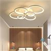 Ganeed Plafoniera a LED con telecomando Lampadari acrilici moderni da 72 W Lampada da soffitto da incasso dimmerabile di colore della luce per sala da pranzo Camera da letto Lampade da cucina 6 anelli