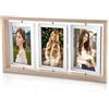 HENGBIRD Cornice portafoto girevole a doppio lato, cornice per collage da 6 foto, cornice da 10x15 cm in legno, con protezione in vetro acrilico, regalo fotografico per compleanno, famiglia