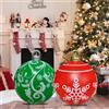KAHEIGN 2 Pezzi Palline di Natale Gonfiabili Giganti, 60CM Rosso Verde Palle Decorativa Natalizio Gonfiabile in PVC per Natale Interno Esterno Casa Giardino Prato Cortile Portico Decorazione