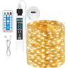 MUSUNIA Luci a stringa ricaricabili a batteria, luci scintillanti con telecomando e timer, luci a stringa LED bianco caldo per camera da letto, campeggio, fai da te, matrimonio, decorazioni natalizie
