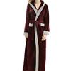 XiinxiGo Donna Uomo Vestaglia Lunga Invernale in Flanella Accappatoio Spugna Lungo in Pile Pigiama per Casa Bagno Hotel,Vino Rosso,XL