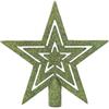 Felisia Puntale a Stelle Concentriche Glitterato per Albero di Natale 20 cm - Varie Colorazioni (Verde Albero)