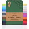 NatureMark Lenzuolo con angoli elasticizzati in jersey, in 100% cotone, in molti colori e misure, conforme all'Oeko-Tex Standard 100, 140 x 200 cm - 160 x 200 cm verde scuro