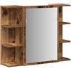 vidaXL Mobile Bagno con Specchio Legno Antico Legno Multistrato, Armadio a Specchio, armadietto a Muro con Specchio, armadietto a Specchio per Bagno