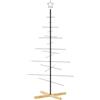 vidaXL Albero di Natale in Metallo con Base in Legno Nero 150 cm