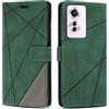 SONWO Cover per Oppo Reno11 F 5G, Flip Custodia in PU Pelle, Cover a Libro Portafoglio con Slot per Schede e Supporto Stand per Oppo Reno11 F 5G, Verde