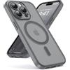 Oududianzi-Cover per iPhone 15 Pro Max Compatibile con MagSafe, Custodia Traslucida Posteriore PC Silicone TPU Bumper, Protezione Della Fotocamera, Cover Militare Antiurto Anti-Impronte-TitaniumGray