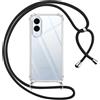 Pnakqil Cover per Samsung Galaxy S25 Edge 5G con Cordino, Trasparente Custodia con Laccio Tracolla Cellulare Girocollo Collana Protettiva per Samsung S25 Edge 5G 6.7, Nero