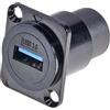 HangTon Connettore accoppiatore USB 3.0 impermeabile, connettore D-Type Inline Cable Chassis Panel Socket femmina a femmina, IP65 pass-through paratia