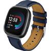 Syxinn Pelle Cinturino per Fitbit Versa 4/Versa 3, per Fitbit Sense/Sense 2 Cinturino, Bracciale di Ricambio in Pelle Morbida per Versa 4/Versa 3 per Donne Uomini