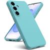 Oududianzi - Cover per Samsung Galaxy S25 FE 5G, Custodia Silicone Liquido, Interno in Microfibra Morbida, Protezione Antiurto Resistente - Blu Ghiaccio