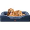 EHEYCIGA Memory Foam Cuccia Cane Interno Taglia Grande, Impermeabile Divano per Cani Sfoderabile e Lavabile, Letto per Cani con 4 Bordi Rialzati, Blu Scuro, 106.5x76x18.5cm