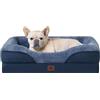 EHEYCIGA Memory Foam Cuccia Cane Interno Taglia Media, Impermeabile Divano per Cani Sfoderabile e Lavabile, Letto per Cani con 4 Bordi Rialzati, Blu Scuro, 76x51x16.5cm