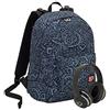 Seven Zaino SEVEN THE DOUBLE - MAZE BOY - Grigio Fantasia - Cuffie wireless - 2 zaini in 1 REVERSIBILE