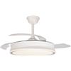 Akunadecor Ventilatore da soffitto modello PITIJOPO bianco Motore CC Tecnologia 6 velocità Sistema CCT LED 45W 4400 lumen, telecomando con timer, luce e intensità dimmerabili a colori, inverter motore -